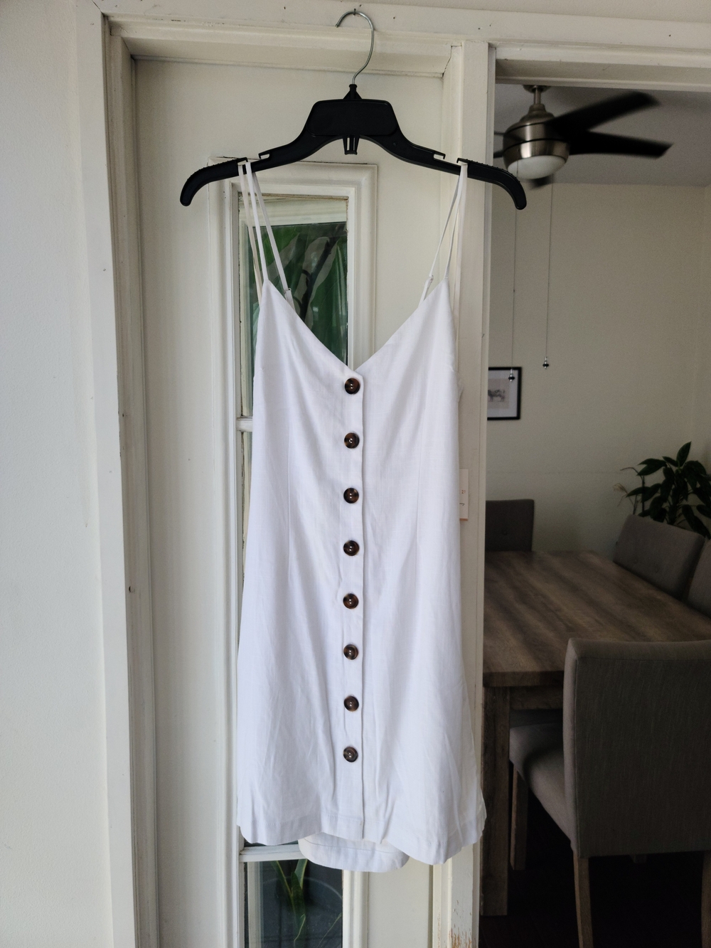 Forever 21 White Button-Front Slip Dress